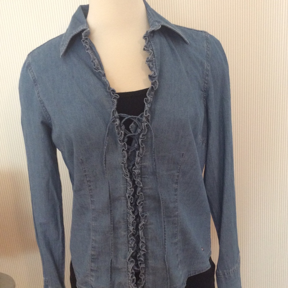Tommy Hilfiger Laced Up Jean Shirt!